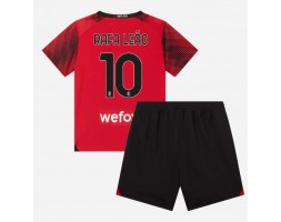 Lacne Dětský Futbalové dres AC Milan Rafael Leao #10 2023-24 Krátky Rukáv - Domáci (+ trenírky)